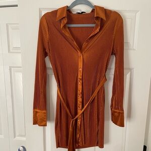 NWOT Ro & De Terracotta Pleated Dress
